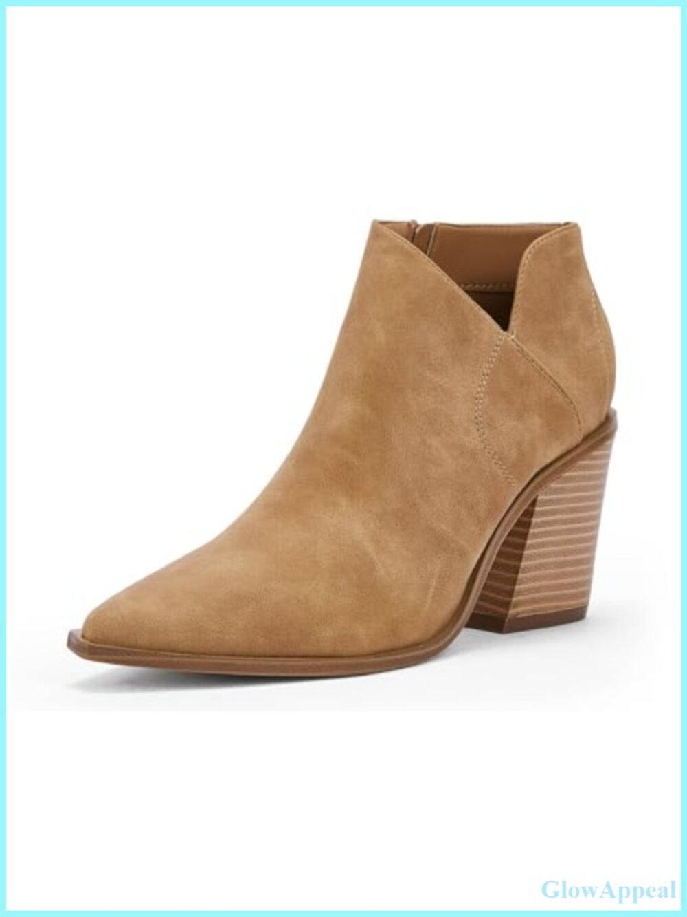 Womens Pointed Toe Ankle Boots Block Chunky Heel Faux Leather Booties